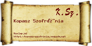 Kopasz Szofrónia névjegykártya